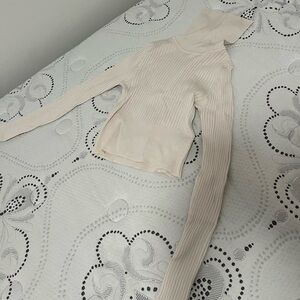 Ribbed Turtleneck Long Sleeve Top - Sand Color - New w/ Tags - Size Small